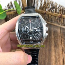 NEW SARATOGE V 45 SC DT COBRA Black Snake pattern Dial Japan VK Quartz Chronograph Movement Mens Watch Silvery Case Leather Strap 230h