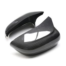 2 Pcs Real Carbon Fibre Review Mirror Cover Caps for F90/F91/F92/M5/M8 Glossy Black Side Mirrors Cover