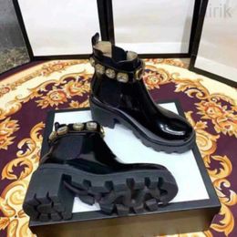 Женские роскошные ботильоны Черные женские ботинки «Челси» на массивном низком каблуке Женская обувь на платформе Женские весенние модные брендовые ботильоны G