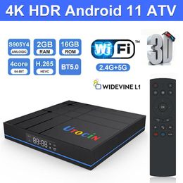 UTocin S12 Amlogic S905Y4 AndroidTV 11 0 WideVine L1 TV Box 2GB 16GB 2 4G 5G Wifi Bluetooth Voice Remote Control Power Media Player PK 285i