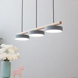 Pendant Lamps Nordic Wooden LED Light Modern Hanging Lamp Dining Table Restaurant Chandelier Home Lighting Living Room Study Bedroom