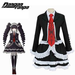 Danganronpa Dangan Ronpa Celestia Ludenberg Cosplay Costume Fancy Custom Made Halloween Costumes Cosplay Wig J220720