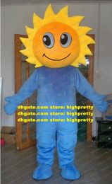 Beautiful Yellow Sunflower Sun Flower Taiyanfa Mascot Costume Big Bright Black Clear Eyes Blue Thin Arms Fat Belly No.5964