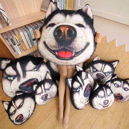 New Hot 3D 405070Cm Husky Dog Plush Toy Dolls Cuddly Animal Cushion Sofa Car Decorative Creative Birthday Gift Home Decor J220729