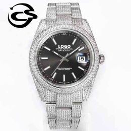 Orologio meccanico subacqueo di lusso V3 versione 904L Acciaio ETA 2824 Muovo 126333 Cube Ice Gypsophila Arab Diamond