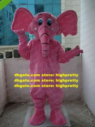 Fancy Pink Elephant Mascot Costume Mascotte Elephish Elephould Like Adult With Big Flabellate Ears Blue Eyes No.962 Free Ship