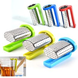 1pcs Stainless Steel Tea Infuser With Handle Hanger Tea Diffuser Strainer Herbal Spice Philtre Drinkware Teas Accessories