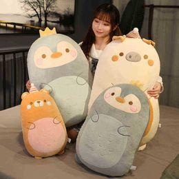 4 Styles Animal Sweet Dinosaur Bear Cuddle Soft Cartoon Penguin Pig Stuffed Doll Baby Pillow ldren Girl Gift J220729