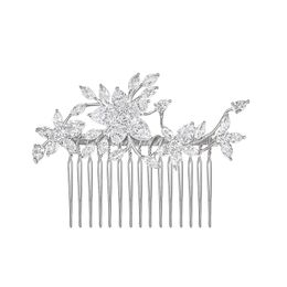 Stunning Wedding Headwear Bridal Barrettes Hair Combs for Girls Bling Rhinestone Flower Headpiece Hairwear Prom Jewellery Gift