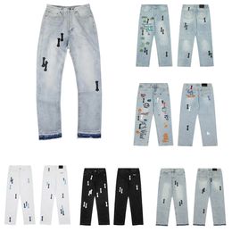 2022 men jeans designer jeans women European and American hip-hop high street fashion jean Long Straight pants geometrical pattern Zipper Fly Light clothing