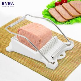 Lunch Meat Slice Cutter Stainless Steel 10 Wire Egg Fruit Soft Cheese Slicer Cutter Spam Cutter Kitchen Protable Manual Gadgets