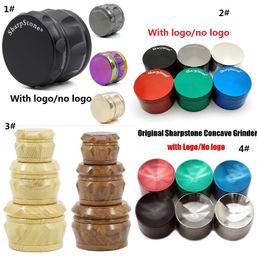 Newest Wooden Drum Grinder Wood Matel Herb Grinders 2 Type 40mm/50mm/63mm 4 Layers Tobacco Grinder Cursher Grinder Concave