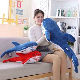 60100135Cm Giant Hammerhead Shark Cuddle Lifelike Shark Toy Soft Cuddle Animal High Quality ldren Birthday Gift Decor J220729