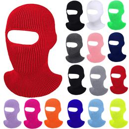Fashion 1-Hole Ski Hat Knitted Face Cover Winter Butterfly Cloth Sticker Balaclava Full Face Mask for Outdoor Sport Beanie