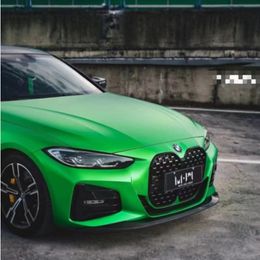 Matte Satin Flame Green Vinyl Wrap Film Adhesive Decal Sticker Kermit Green Metallic Car Wrapping Roll Foil PET liner