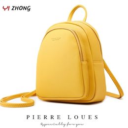 School Bags YIZHONG Leather Mini Backpack MultiFunction Small Purse Designer Famous Brand Women Simple Shoulder Bag Mochila 221105