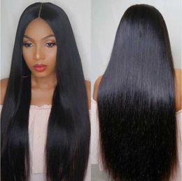 Hair Lace Wigs Women's Long Straight Hair Medium Split Real Lace Headgear 4x4lace Front Wig