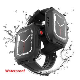 Wasserdichte, tropfeste Ganzk￶rperschutzrahmen H￼lle Deckriemen Armband f￼r Apple Watch Band Gr￶￟e 41 45 mm Gurt Armband Sport Watchband f￼r iWatch 7 8