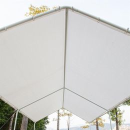 Refugio vers￡til de cochera 3x6 Sombra de tono de autom￳vil dospas de verano con tubos de 6 pies Toldo de bicicleta blanca Tenta impermeable de alta calidad208J
