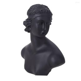 Jewelry Pouches Mannequin Display Shelf Vintage Head Black Resin Necklace Earring Storage For Stores Jewellery Shop Decor