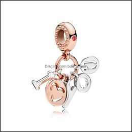 Charms Authentic 925 Sterling Sier Love Letters Pendant Charms Original Box For Pandora Rose Gold Beads Jewellery Making Acces253D Dro Dh2Vy