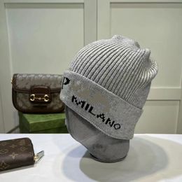 Autumn Knitted Embroidered Letters Women's Korean Style Casual Wool Hat Internet Celebrity All-Matching Warm Beanie Hats Fashion