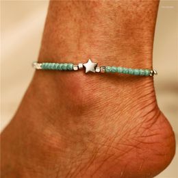 Anklets TOBILO Green Beads Ankle Bracelet Bohemian Star For Women Leg Beach Foot Fashion Jewelry