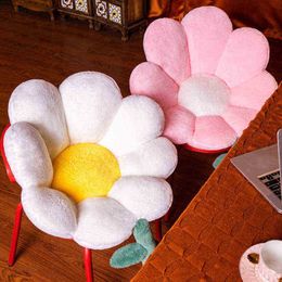 Cute Plush Sofa Cushions In Flower Cushion Office Chair Lumbar Back Cushion Soft Elastic Decor Cushions Winter Oreiller J220729