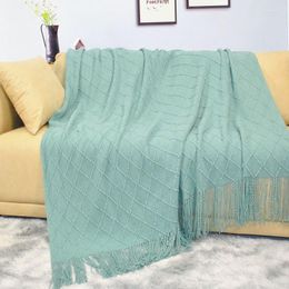 Blankets Green 127 172CM Tassel Use In Different Place Lightweitht Soft Friendly Sofa Bed Blanket