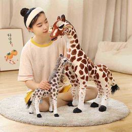 Giant 100cm Cartoon Giraffes Plush Toy Imitation Deer Plush Dolls Stuffed Soft Simulation Toy Kawaii ldren Room Decor Gift J220729