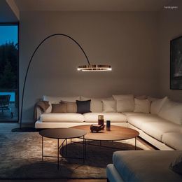 Floor Lamps LED Light Round Rings Style Modern Creative Living Room Fishing Lamp Bedroom Bedside Lobby Vertical Lighting Fixture