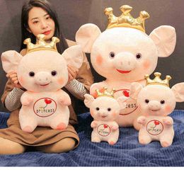 25Cm35Cm45Cm Sweet Cute Big Eyes Piggy Plush Toys Soft Cartoon Animal Filled Doll Girls Birthday Gifts Baby Accompanying Dolls J220729