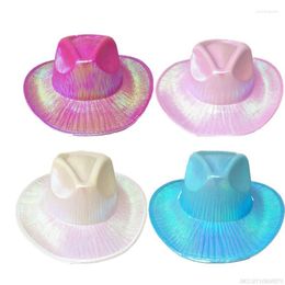 Berets Funny Party Hats Cowboy Hat For Women Cowgirl Costume Space Holographic Rave A6 22 Drp