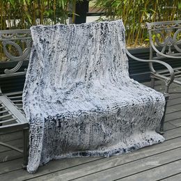Blankets CX-D-92B 122X183CM Decorative Sofa Blanket Throws Rex Fur Knit Throw