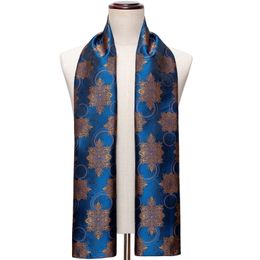 Scarves Luxury Mens Scarf Blue Jacquard 100% Silk Autumn Winter Casual Business Suit Shirt for Women Male 160x50cm Barry.Wang 221105