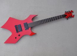 Red Electric Guitar with EMG Pickups Rosewood Fretboard 24 Frets