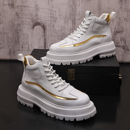 Party Wedding Designer Dress Shoes Lightweight Breathable Non-slip Lace-up Casual Sneakersround Toe Thick Bottom Business Leisure Walking Boots C44 7873