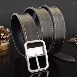 Belts Real Genuine Leather For Man Top Quality Male Casual Alloy Pin Buckle Belt Men Design 2022 Waist Jeans