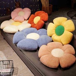 Fluffy Soft Flower Cushion Girly Room Decor Daisy Flower Cushion Ornament Pink Flower Setting For Kids Bedroom Seat Cushion J220729