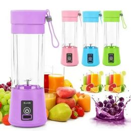 Fruit Vegetable Tools Portable USB Electric Juicer Handheld Maker Blender Rechargeable Mini Juice Making Cup With Charging Cable FY3700 SS1107