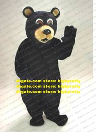 Funny Black Bear Mascot Costume Mascotte Selenarctos Thibetanus Adult With Small Yellow Ears Big Brown Eyes No.1618 Free Ship