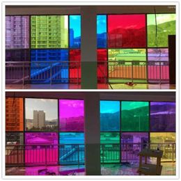 Window Stickers Colored Glass Film Sticker Unidirectional Transparent Opaque Sunscreen Shading Insulated Sliding Door Decorated 60cmx1m