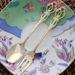 2022 new fashion Dinnerware Sets Modern Gold Cutlery Set Europe Elegant Life Fork Spoon Creative Lovely Home Decoration