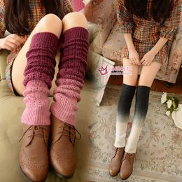 Socks Hosiery Soft Cashmere Gradual Colours Heap Foot Sleeves Autumn And Winter Warm Knitted Leg Warmers Fashion Personality Boot Troopers T221107