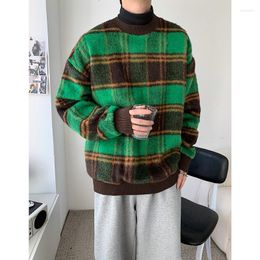 Men's Hoodies Winter Thick Wool Hoodie Men Warm Fashion Casual Plaid Sweatshirt Streetwear Korean Loose Thicken Pullover Mens Hoody