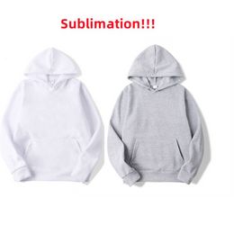 Sublimation Blank Hoodies White Hooded Sweatshirt for Women Men Letter Print Long Sleeve Shirts for DIY wly935