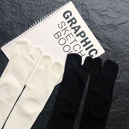 Socks Hosiery Milky White Combed Cotton Tabi Socks Women Solid Colour Short Black Two Toe Socks Female Korean Japanese Harajuku Split Toe Sock T221116