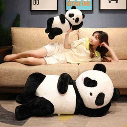 557090Cm Cartoon Plush Panda Dolls Beautiful Panda Bear Peluche Filled Soft Animal Toy Pillow For Kids Birthday Xmas Gift J220729