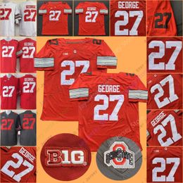 American College Football Wear Eddie George Jersey College NCAA Football OSU Ohio State Buckeyes Jerseys Red Grey White size S-3XL