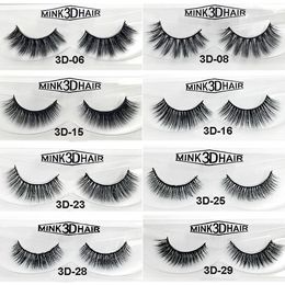 Thick Natural Multilayer 3D False Eyelashes Soft & Vivid Reusable Handmade Curly Mink Fake Lashes Extensions Eyes Makeup Easy to Wear DHL